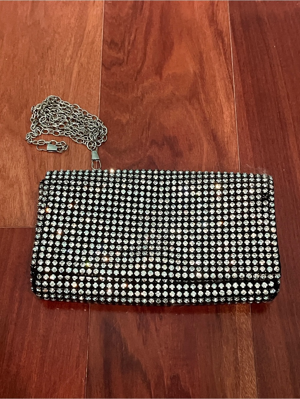 Robinsons Rhinestoned Black Clutch/Crossbody